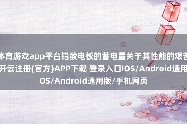体育游戏app平台铅酸电板的蓄电量关于其性能的艰苦性不言而谕-开云注册(官方)APP下载 登录入口IOS/Android通用版/手机网页