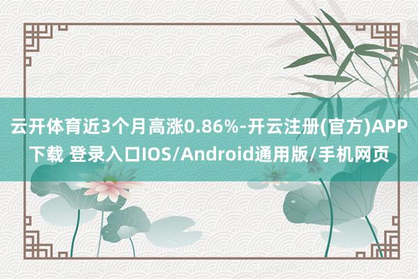 云开体育近3个月高涨0.86%-开云注册(官方)APP下载 登录入口IOS/Android通用版/手机网页