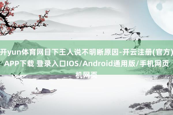 开yun体育网目下王人说不明晰原因-开云注册(官方)APP下载 登录入口IOS/Android通用版/手机网页