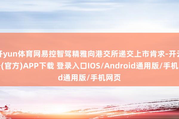 开yun体育网易控智驾精雅向港交所递交上市肯求-开云注册(官方)APP下载 登录入口IOS/Android通用版/手机网页