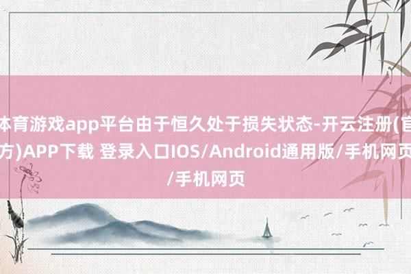 体育游戏app平台由于恒久处于损失状态-开云注册(官方)APP下载 登录入口IOS/Android通用版/手机网页