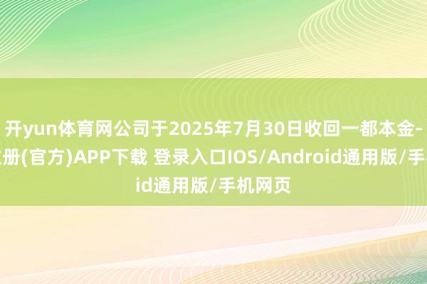 开yun体育网公司于2025年7月30日收回一都本金-开云注册(官方)APP下载 登录入口IOS/Android通用版/手机网页