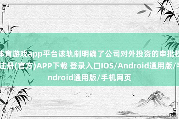 体育游戏app平台该轨制明确了公司对外投资的审批权限-开云注册(官方)APP下载 登录入口IOS/Android通用版/手机网页