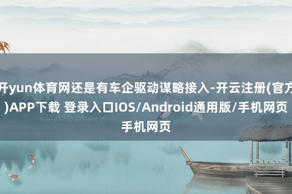 开yun体育网还是有车企驱动谋略接入-开云注册(官方)APP下载 登录入口IOS/Android通用版/手机网页