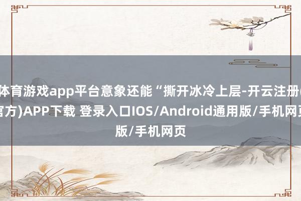 体育游戏app平台意象还能“撕开冰冷上层-开云注册(官方)APP下载 登录入口IOS/Android通用版/手机网页