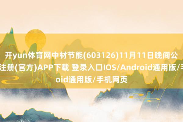 开yun体育网中材节能(603126)11月11日晚间公告-开云注册(官方)APP下载 登录入口IOS/Android通用版/手机网页