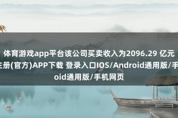 体育游戏app平台该公司买卖收入为2096.29 亿元-开云注册(官方)APP下载 登录入口IOS/Android通用版/手机网页