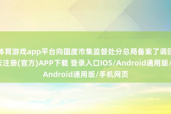 体育游戏app平台向国度市集监督处分总局备案了调回商量-开云注册(官方)APP下载 登录入口IOS/Android通用版/手机网页
